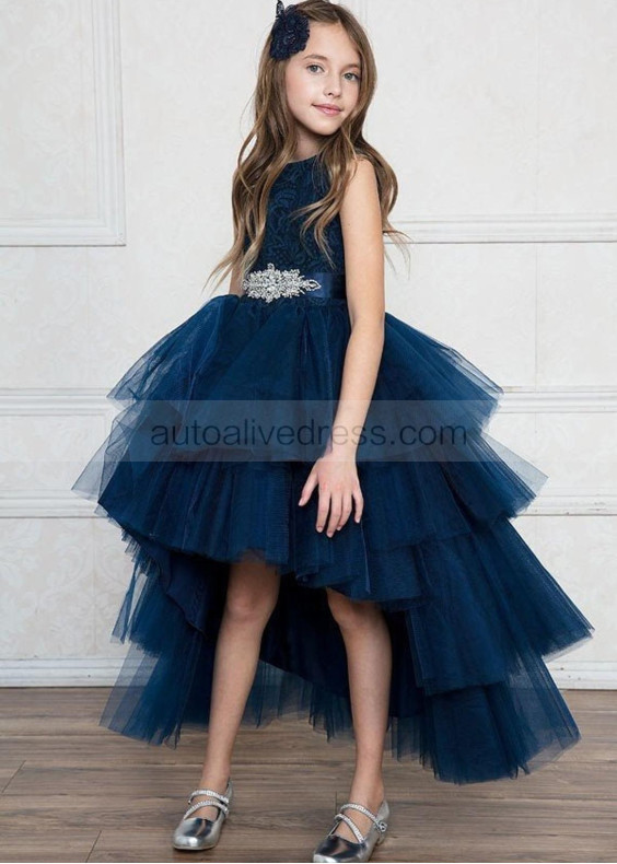 Tulle High Low Layered Flower Girl Dress